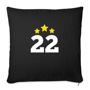 22 Jahre Stern - Geschenk zum 22. Jubiläum - Sofakissenbezug 45 x 45 cm - Schwarz - Vorne