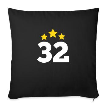 32 Years Star - 32nd Anniversary Gift - Sofa pillowcase 17,3'' x 17,3'' (45 x 45 cm) - black - Front