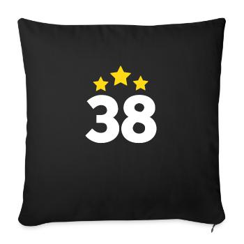 38 Years Star - 38th Anniversary Gift - Sofa pillowcase 17,3'' x 17,3'' (45 x 45 cm) - black - Front