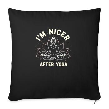 Drôle Yoga Méditation Chakra Jeu de mots - Housse de coussin décorative 45 x 45 cm - noir - Devant
