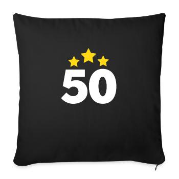 50 ans étoile - cadeau 50e anniversaire - Housse de coussin décorative 45 x 45 cm - noir - Devant