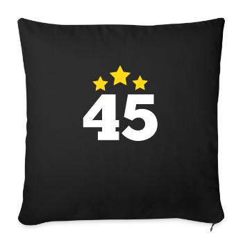 45 ans étoile - cadeau 45e anniversaire - Housse de coussin décorative 45 x 45 cm - noir - Devant