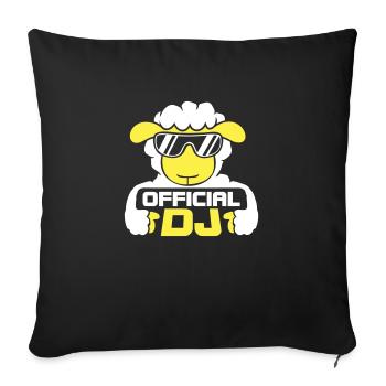 Mouton Officiel DJ Lunettes de soleil Fête Agneau Sweet Cool - Housse de coussin décorative 45 x 45 cm - noir - Devant