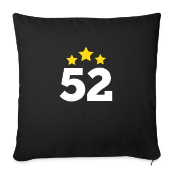 52 ans étoile - cadeau 52e anniversaire - Housse de coussin décorative 45 x 45 cm - noir - Devant