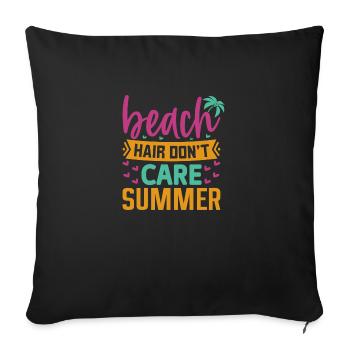 Cheveux de plage Dont Care Summer - Housse de coussin décorative 45 x 45 cm - noir - Devant