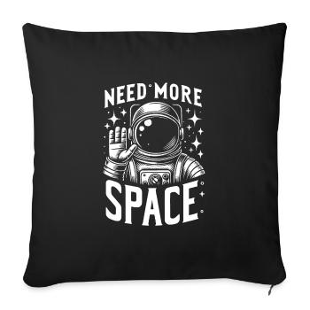 I need more space Free space Astronaut waves - Sofa pillowcase 17,3'' x 17,3'' (45 x 45 cm) - black - Front