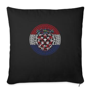 Croatie hrvatska croatie europe zagreb glagoljica - Housse de coussin décorative 45 x 45 cm - noir - Devant