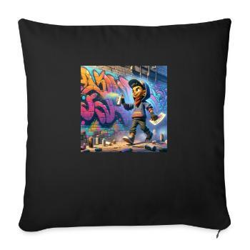 Graffiti artist pursuit crew collection - Sofa pillowcase 17,3'' x 17,3'' (45 x 45 cm) - black - Front
