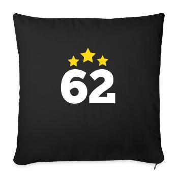 62 Years Star - 62nd Anniversary Gift - Sofa pillowcase 17,3'' x 17,3'' (45 x 45 cm) - black - Front