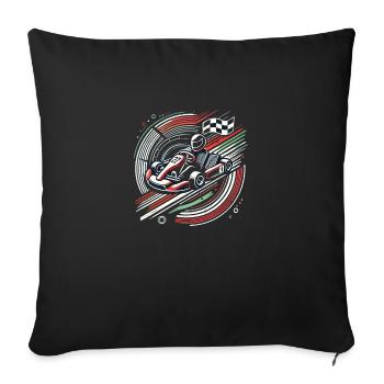 Kart Motorsport - Sofakissenbezug 45 x 45 cm - Schwarz - Vorne