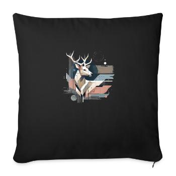 Modern Hirsch Design #3 - Sofakissenbezug 45 x 45 cm - Schwarz - Vorne