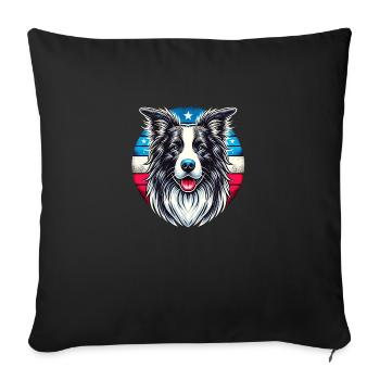 Border Collie - Sofa pillowcase 17,3'' x 17,3'' (45 x 45 cm) - black - Front