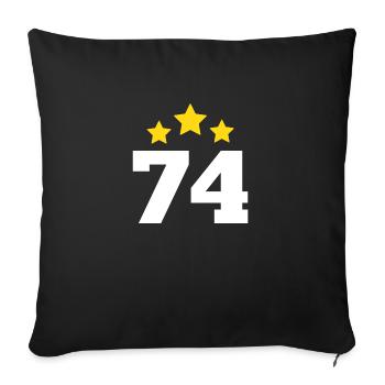 74 ans étoile - cadeau 74e anniversaire - Housse de coussin décorative 45 x 45 cm - noir - Devant