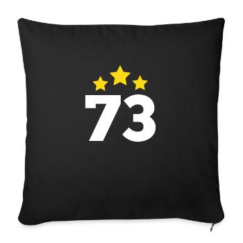 73 ans étoile - cadeau 73e anniversaire - Housse de coussin décorative 45 x 45 cm - noir - Devant