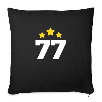 77 Years Star - 77th Anniversary Gift - Sofa pillowcase 17,3'' x 17,3'' (45 x 45 cm) - black - Front