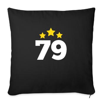 79 Years Star - 79th Anniversary Gift - Sofa pillowcase 17,3'' x 17,3'' (45 x 45 cm) - black - Front
