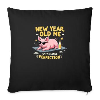 Funny Pig - New Year Design - Sofa pillowcase 17,3'' x 17,3'' (45 x 45 cm) - black - Front