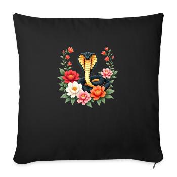 Happy Lunar New Year 2025 Year of The Snake - Sofa pillowcase 17,3'' x 17,3'' (45 x 45 cm) - black - Front