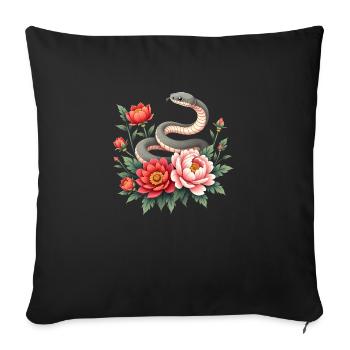 Happy Lunar New Year 2025 Year of The Snake - Sofa pillowcase 17,3'' x 17,3'' (45 x 45 cm) - black - Front