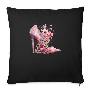 High Heel Lover Glitter Shoes Women's Gift - Sofa pillowcase 17,3'' x 17,3'' (45 x 45 cm) - black - Front