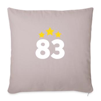 83 ans étoile - cadeau 83e anniversaire - Housse de coussin décorative 45 x 45 cm - taupe clair - Devant