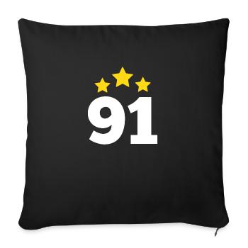 91 Years Star - 91st Anniversary Gift - Sofa pillowcase 17,3'' x 17,3'' (45 x 45 cm) - black - Front
