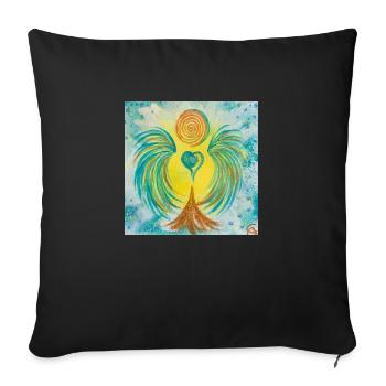 Herzengel Lichtöffner der Möglichkeiten - Sofakissenbezug 45 x 45 cm - Schwarz - Vorne