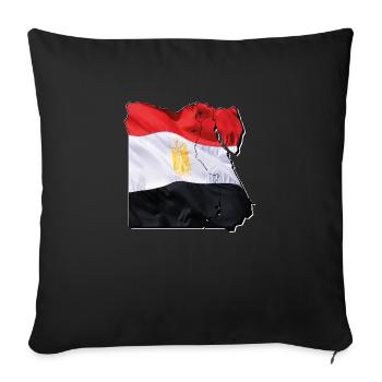 Ägypten Flagge in der Ägypten Landkarte - Sofakissenbezug 45 x 45 cm - Schwarz - Vorne