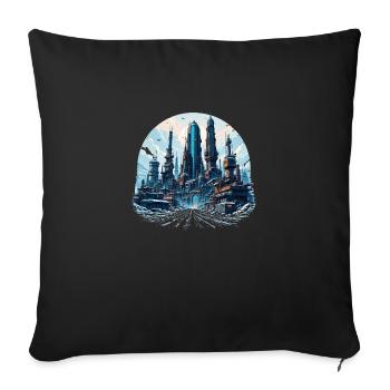 Futur 1054351311 ville - Housse de coussin décorative 45 x 45 cm - noir - Devant