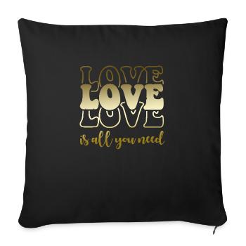 xoxo love you amore Flowers Women Valentine day 14 - Sofa pillowcase 17,3'' x 17,3'' (45 x 45 cm) - black - Front