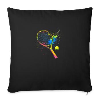 Colorful Tennis Racket - Sofa pillowcase 17,3'' x 17,3'' (45 x 45 cm) - black - Front