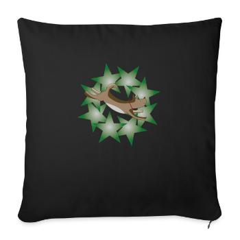 Étoiles vertes Emmana - Housse de coussin décorative 45 x 45 cm - noir - Devant