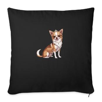 Chihuahua Princess - Sofa pillowcase 17,3'' x 17,3'' (45 x 45 cm) - black - Front