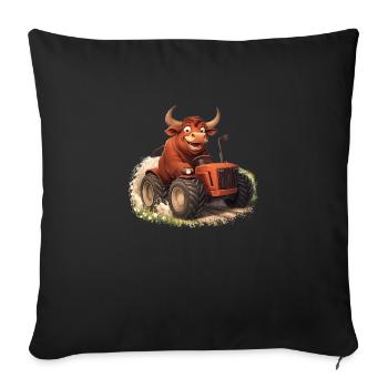 Taureau sur Trekker - Housse de coussin décorative 45 x 45 cm - noir - Devant