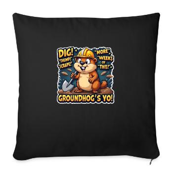 GROUNDHOG - Sofa pillowcase 17,3'' x 17,3'' (45 x 45 cm) - black - Front