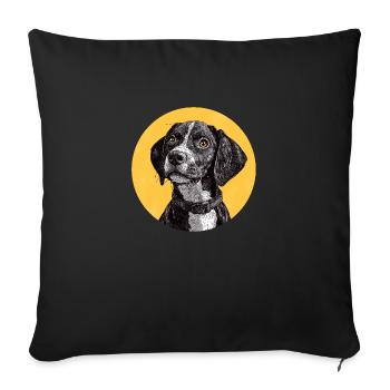 Chiot allemand à poil court - Housse de coussin décorative 45 x 45 cm - noir - Devant