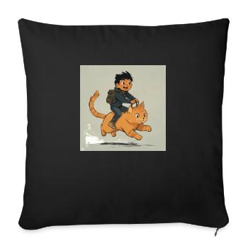 Chevaucher - Housse de coussin décorative 45 x 45 cm - noir - Devant