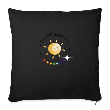 shine bright - rainbow and sun - Sofa pillowcase 17,3'' x 17,3'' (45 x 45 cm) - black - Front