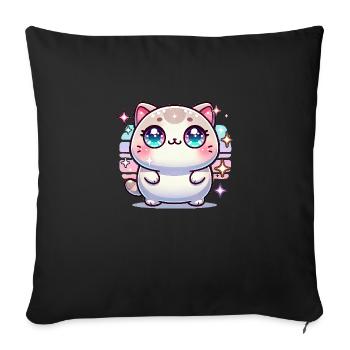 CHAT KAWAII <3 - Housse de coussin décorative 45 x 45 cm - noir - Devant