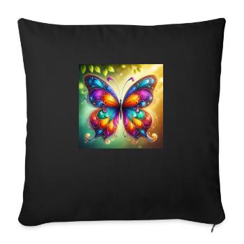 Butterfly Colorful - Sofa pillowcase 17,3'' x 17,3'' (45 x 45 cm) - black - Front