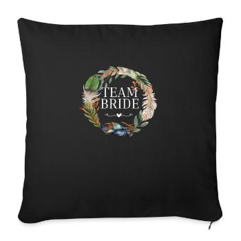 Team bridle wreath boho flowers - Sofa pillowcase 17,3'' x 17,3'' (45 x 45 cm) - black - Front