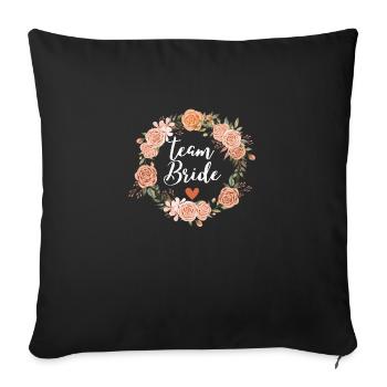 Team floral bride watercolor - assorted - Sofa pillowcase 17,3'' x 17,3'' (45 x 45 cm) - black - Front