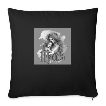 Mom - Sofa pillowcase 17,3'' x 17,3'' (45 x 45 cm) - black - Front
