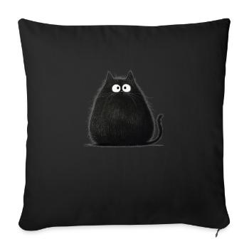 Feed Me Human, Cat lover shirt, Bags, Shirt, Tank - Sofa pillowcase 17,3'' x 17,3'' (45 x 45 cm) - black - Front