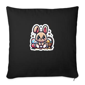 Sad Bunny - Sofakissenbezug 45 x 45 cm - Schwarz - Vorne