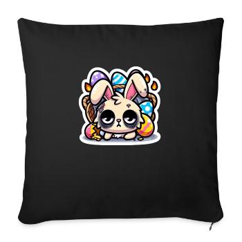 Burnout Bunny - Sofakissenbezug 45 x 45 cm - Schwarz - Vorne