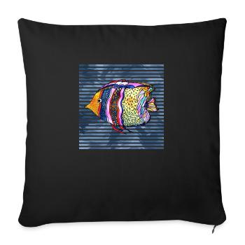 Poisson - Housse de coussin décorative 45 x 45 cm - noir - Devant