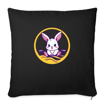 Cute bunny, cute Easter bunny, bunny - Sofa pillowcase 17,3'' x 17,3'' (45 x 45 cm) - black - Front