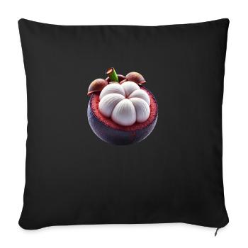 Mangosteen – Exotic Queen of Fruits - Sofa pillowcase 17,3'' x 17,3'' (45 x 45 cm) - black - Front