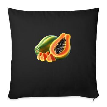 Papaya - Sofakissenbezug 45 x 45 cm - Schwarz - Vorne